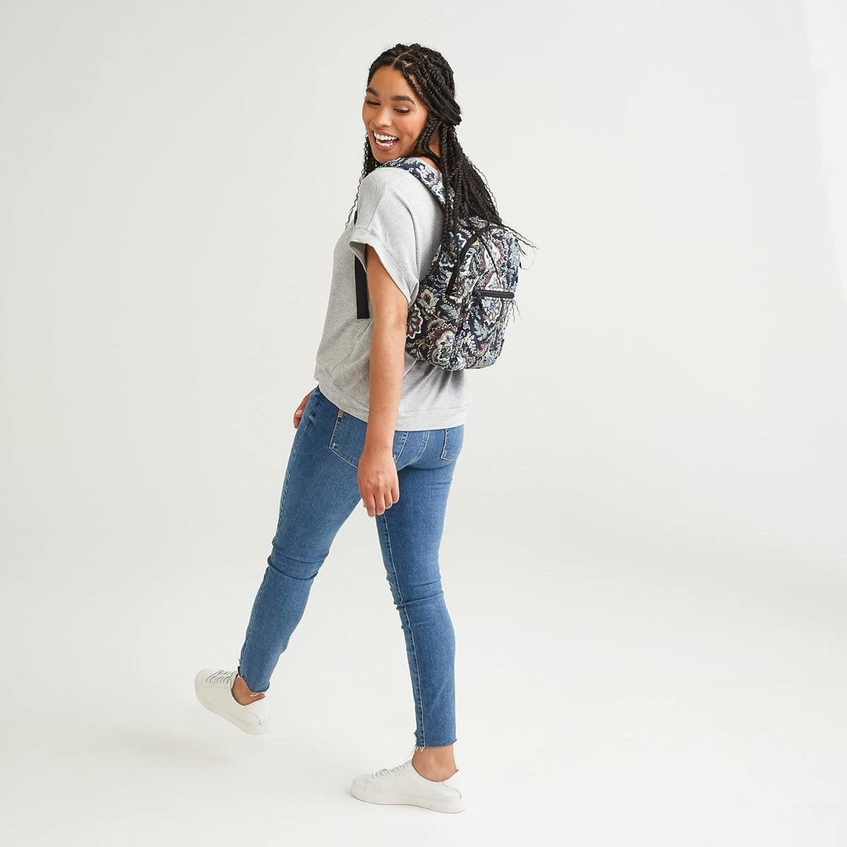 Vera Bradley Small Cotton Backpack - Stylish True Navy Design | Perfect for Everyday Use