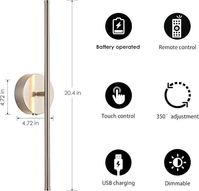 KARTOOSH Battery Operated Wall Sconces