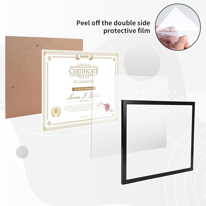 WIFTREY 8.5x11 Black Picture Frames Set of 8, Certificate 8.5 by 11 Photo Frames Bulk for Document Diploma Award, Wall Hanging or Tabletop Display