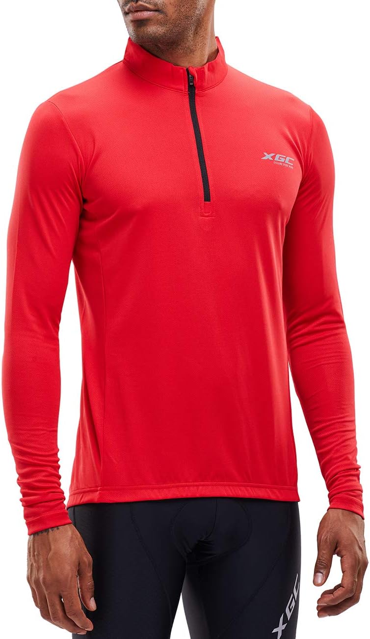 XGC Men's Short/Long Sleeve Cycling Jersey Bike Jerseys Cycle Biking Shirt with Quick Dry Breathable Fabric