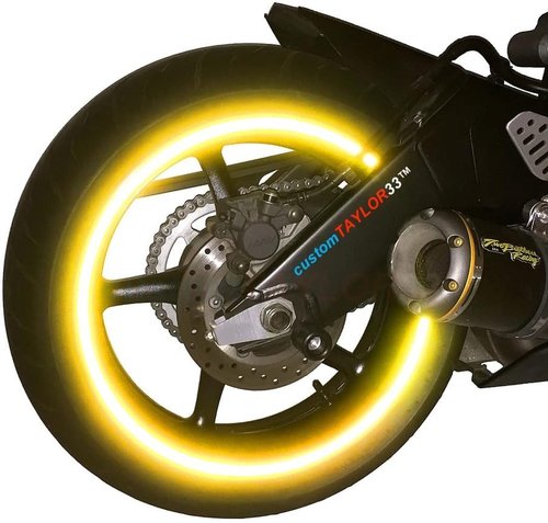 High-Intensity Reflective Safety Rim Tapes for All Vehicles - Customizable Sizes (17” for Sports Bikes)