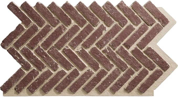 EverStone Herringbone Faux Brick Panel, 46 1/2"W x 25 1/4"H x 1"D, Old Town