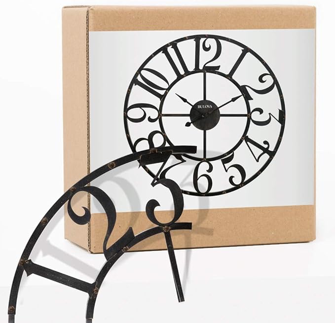 Bulova C4821 Oversize Gabriel Wall Clock, Rustic Brown