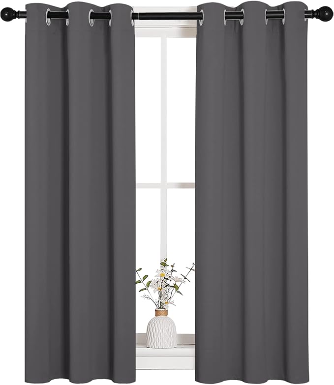 NICETOWN Grey Blackout Curtain Panels