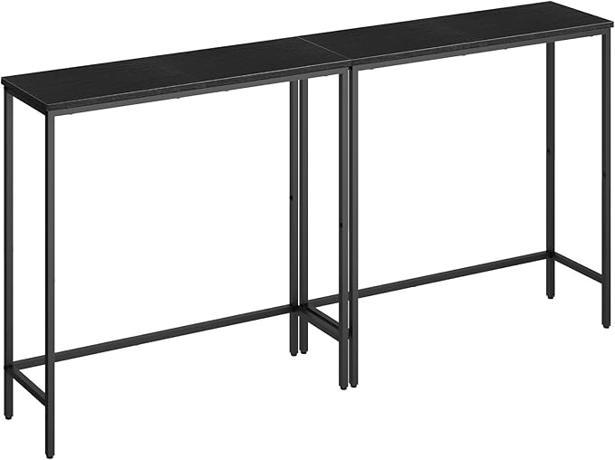 HOOBRO 2 Pack Narrow Console Table, 29.5" Small Entryway Table, Thin Long Sofa Side Display Table, for Hallway, Bedroom, Living Room, Foyer, Black BK75XGP201