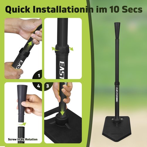 Eastgoing Baseball Tee - Adjustable 19"-32" Height | Telescopic Molded Rubber Batting Tee for Kids