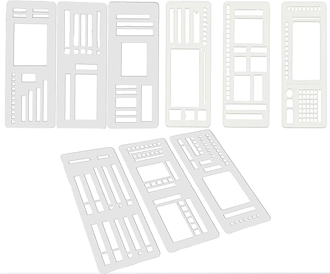 Handmade Flexible Record Template, Planner Stencils Set, Drawing & Lettering Templates for Journaling, Calendar, Scrapbooking & DIY Craft Supplies (9PCS)