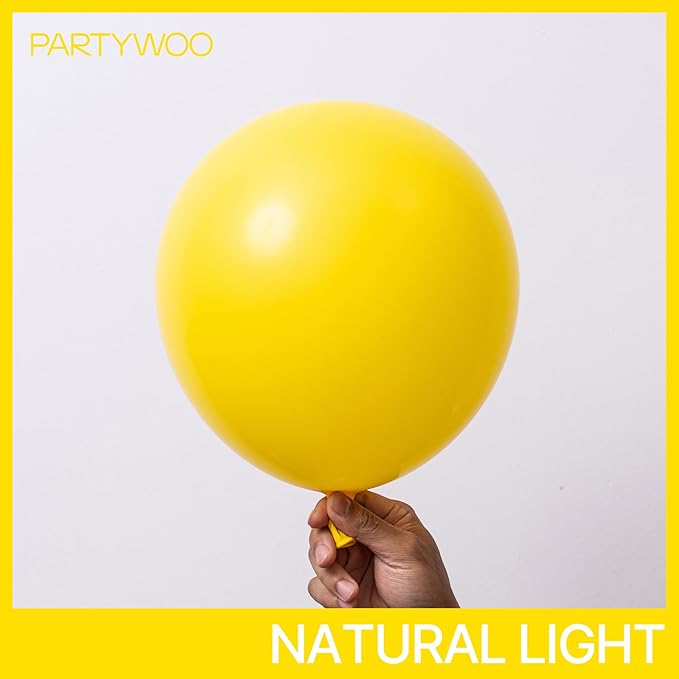 PartyWoo Yellow Balloons 101pcs 12 Inch Yellow Latex Helium Balloons for Birthday Baby Shower Graduation Sunflower Anniversary Engagement Bee Hawaiian Beach Lemon Theme Party Decorations Yellow-Y55