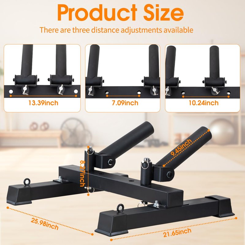 ANOSWXG 2 inch - Landmine Base Gym Equipment - T Bar Row Landmine Attachment For Barbell - Home or Small Spaces - T Bar Row Platform for Deadlift Squat Tricep Exercises (Black)