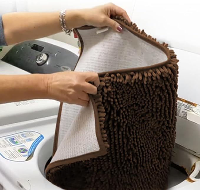 Muddy Mat® | Super Water Absorbent Door Mat Indoor, Microfiber Quick Dry Chenille Entryway Rug, Slip Resistant Front Door Mat, Indoor Mats for Entryway, Machine Washable Pet Rug, Brown 24"x36"
