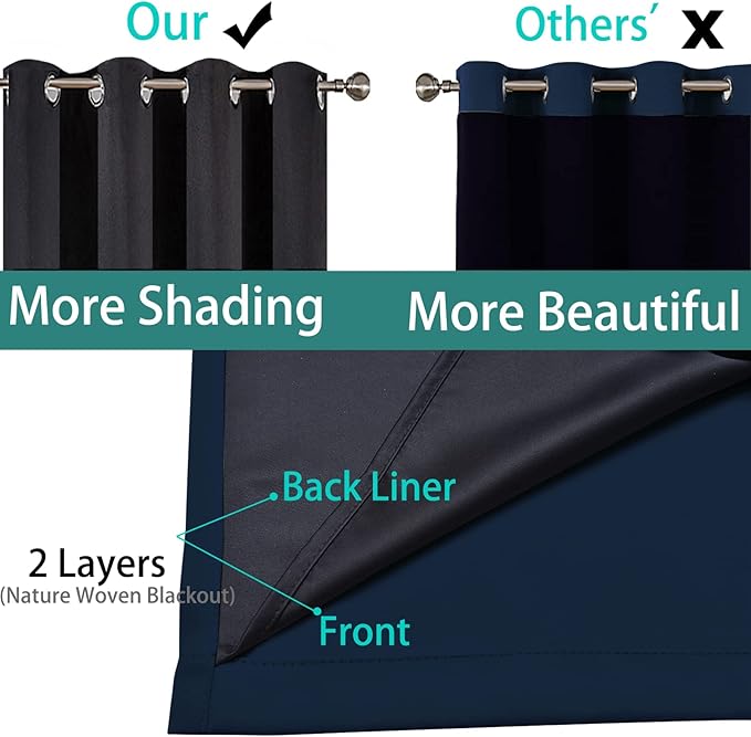 Yakamok 100% Blackout Lined Pair Curtains