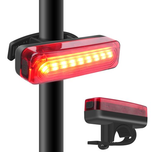 BORUIT Bike Lights for Night Riding,USB Rechargeable Bike Tail Light IP65 Waterproof 1200mah Bicycle Rear Light Easy to Install Road Mountain City Commuting Adventure Cycling Safety Flash 5 Modes
