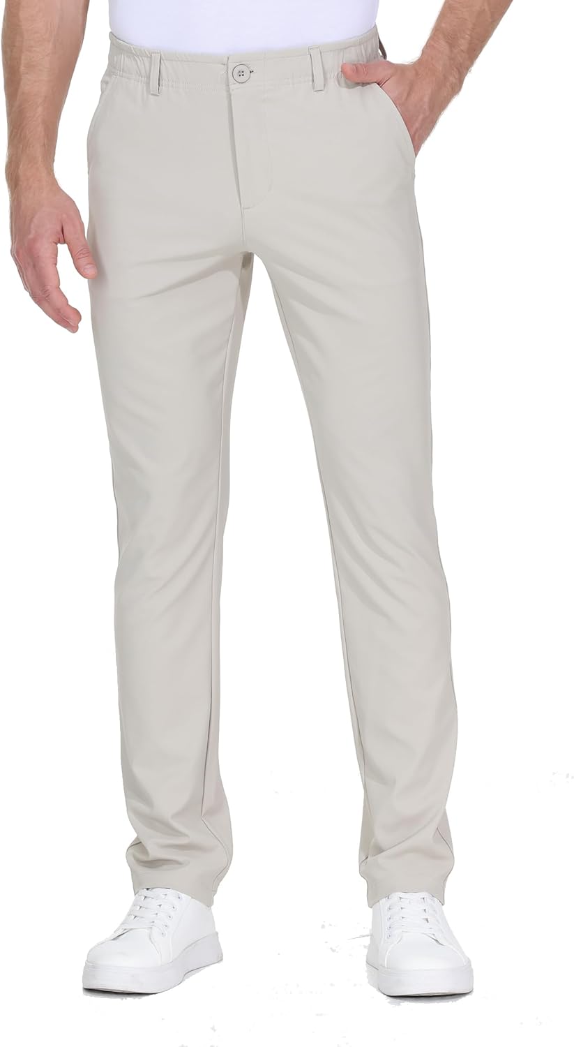 Skiennix Men's Golf Pants - Lightweight Stretch Dress Trousers | Business Casual Slacks with Pockets (30"/32"/34")