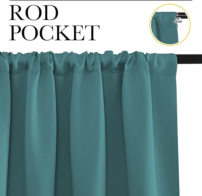 NICETOWN 2 Panels Blackout Curtains, Rod Pocket Thermal Insulated Drapes