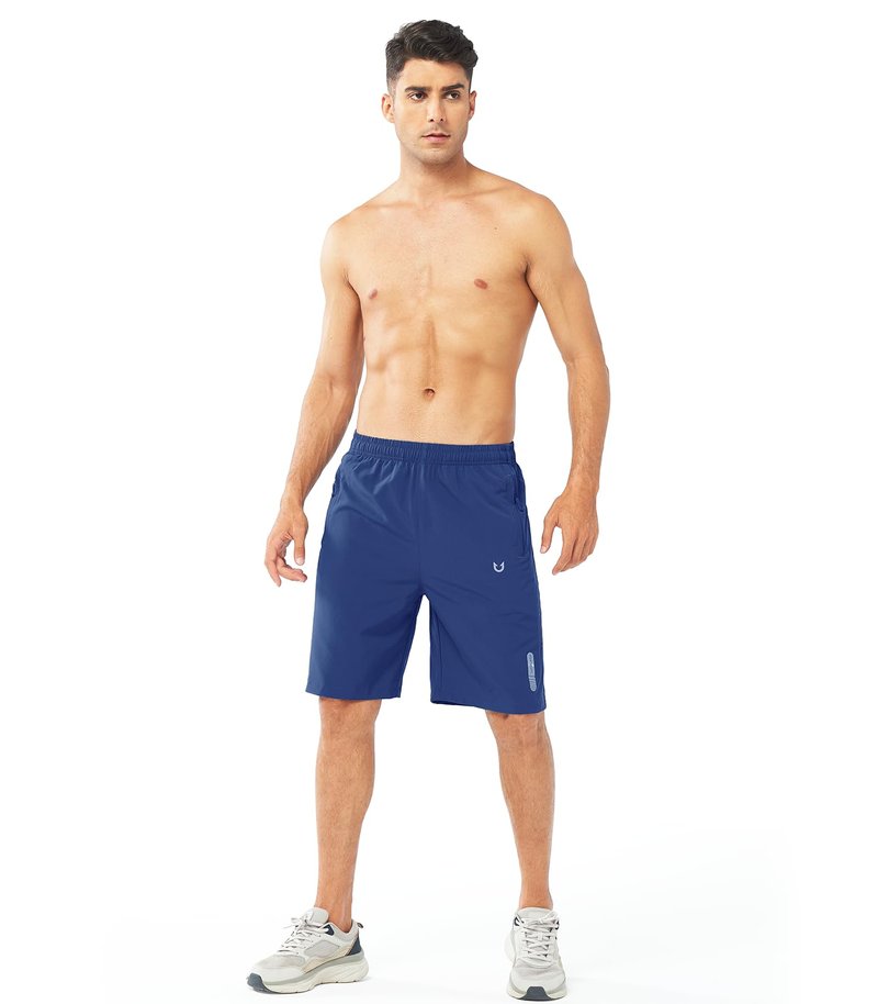 NORTHYARD Men's Athletic Running Shorts Gym Workout 7"/9"/5" Quick Dry Lightweight Sports Basketball Tennis 3 Zipper Pockets ROYALBLUE-9inch M