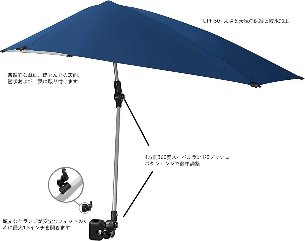 Sport-Brella Versa-Brella SPF 50+ Adjustable Umbrella - Versatile Clamp for Easy Setup