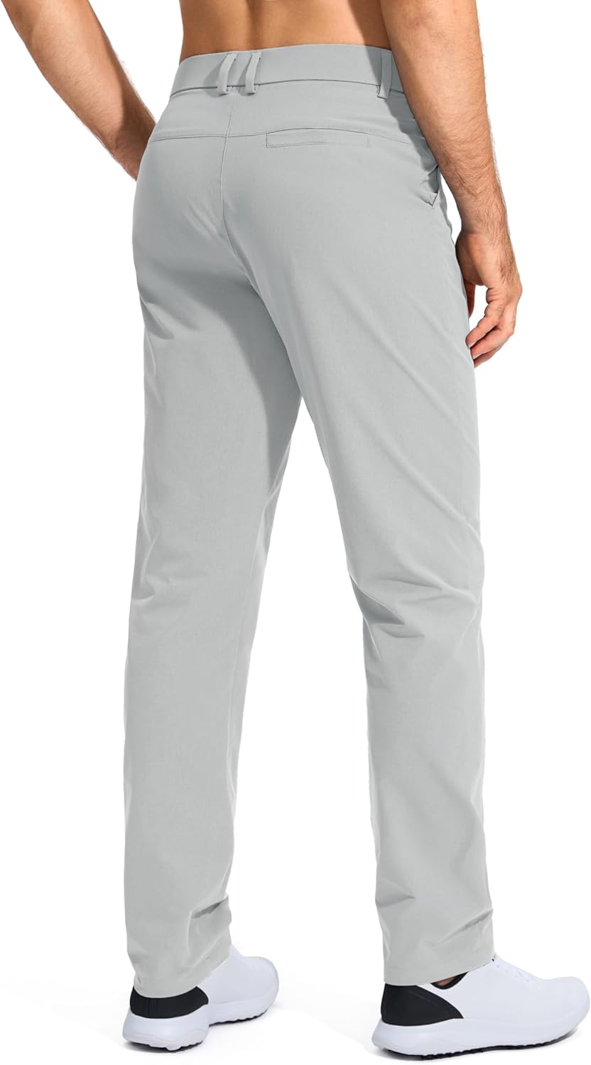 Pudolla Men's Golf Pants - Lightweight Quick-Dry Casual Slacks with Pockets | Available in 30"/32"/34" Sizes