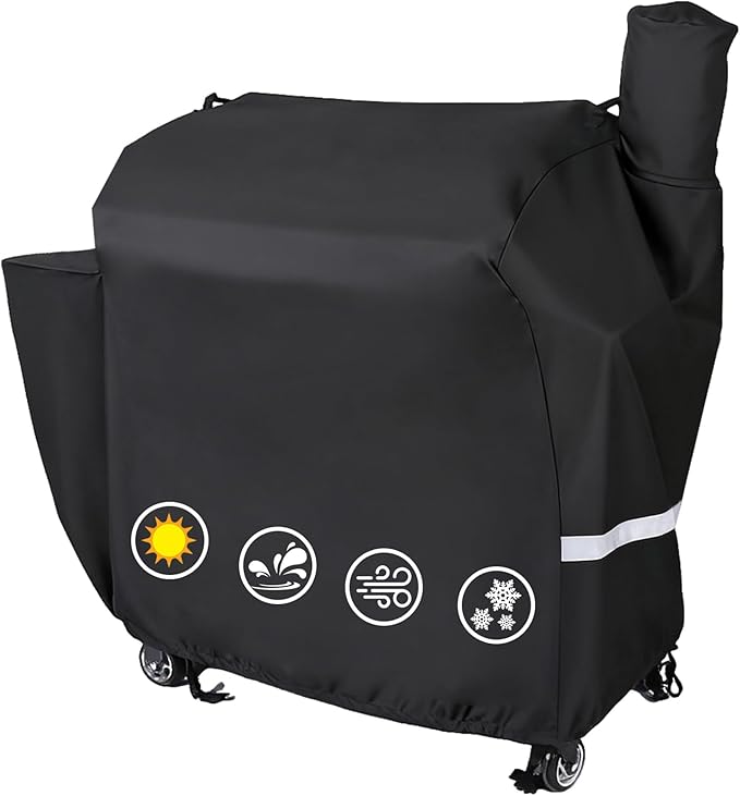 Utheer Grill Cover for Rectec RT-1250, RT-700, RT-680, Flagship 1100 | 600D Heavy Duty, Waterproof, Fade Resistant, Elastic Drawstrings, Wood Pellet Grills