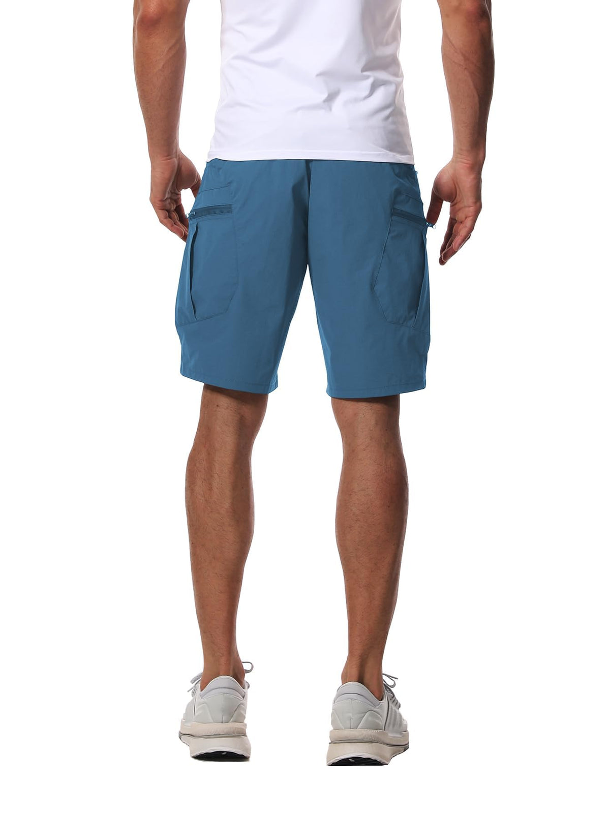 AUTIWITUA Men's Hiking Cargo Shorts Quick Dry 9" Lightweight Tactical Work Shorts with Pockets(No Belt) Blue