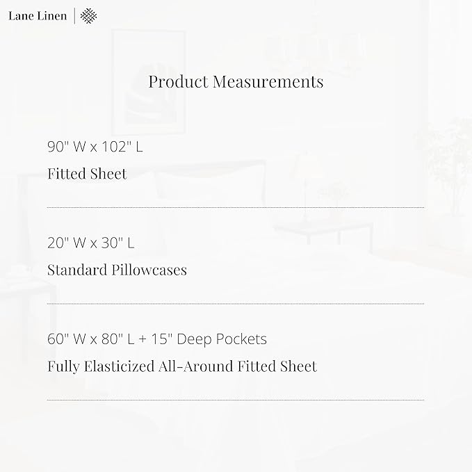 LANE LINEN Queen Sheet Sets – Natural 100% Cotton 600 Thread Count Cooling Sheets Queen, Soft Comfort for Restful Sleep, Easy Care & Machine Washable for Everyday Use, 15" Deep Pocket – Sepia Rose