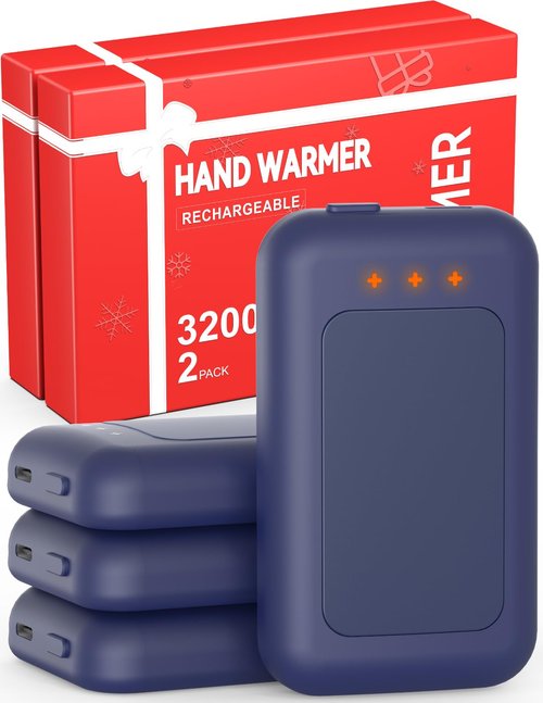 AI Hand Warmers Rechargeable, Reusable Portable Electric Hand Warmer, Fast Intelligent Heating in 1 Second, Gifts for Christmas, Outdoor, Golf, Hunting, Camping Accessories Blue 4Pack