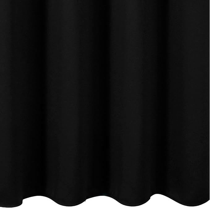 LEMOMO Black Blackout Curtains 66 x 63 Inch Length/Set of 2 Curtain