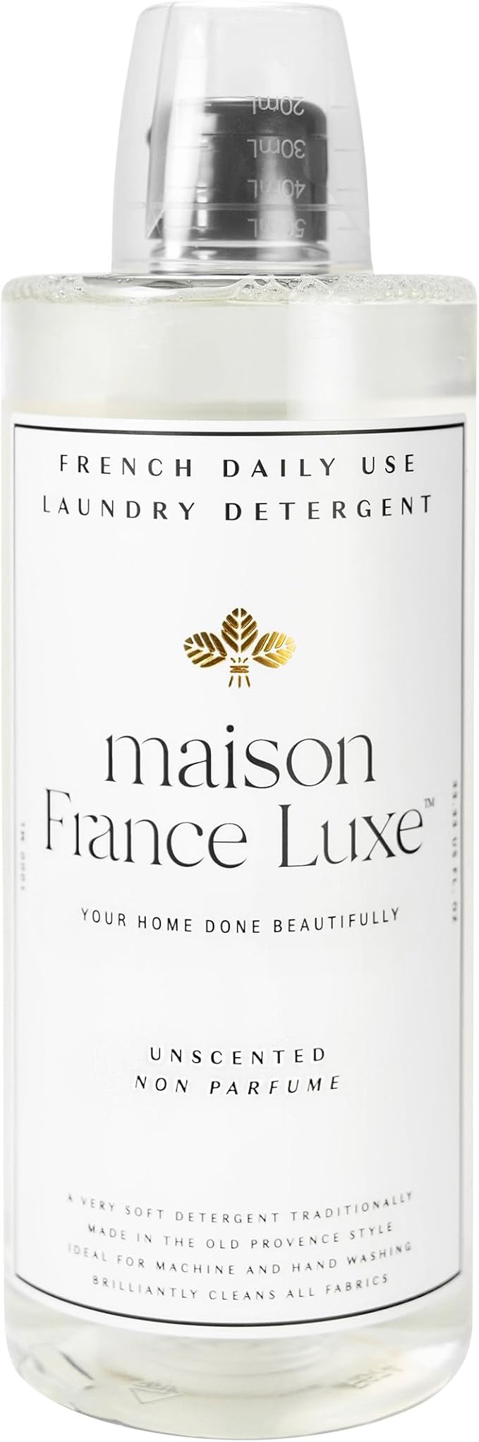 Laundry Detergent, Plant based French Soap, 1000ml, Unscented