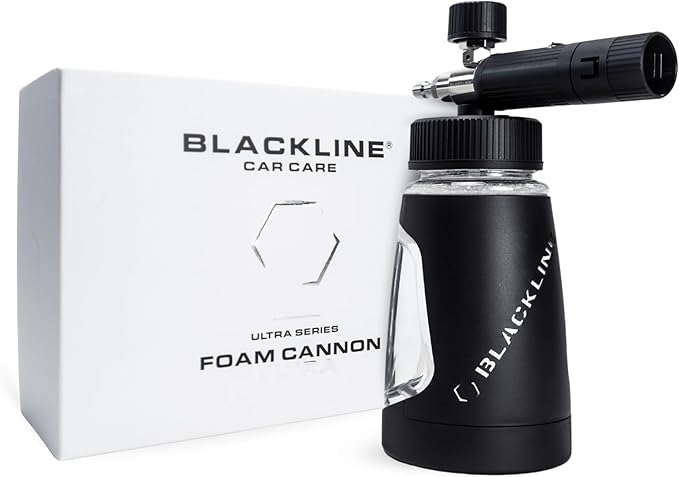 BLACKLINE® ULTRA Series Foam Cannon 3.0, Adjustable Snow Foam Lance for Pressure Washer, Heavy-Duty Car Wash Foam Cannon with 1/4" Quick Connect, Wide Mouth Bottle, High-Output Thick Foam Spray