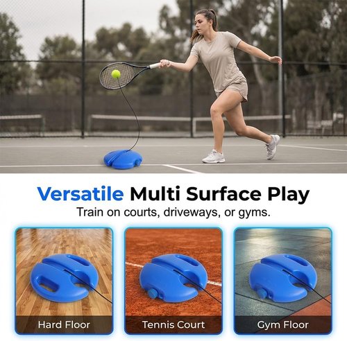 HISKI Tennis Trainer Equipment Set - Multifunctional Rebound Ball with String for Backyard Practice