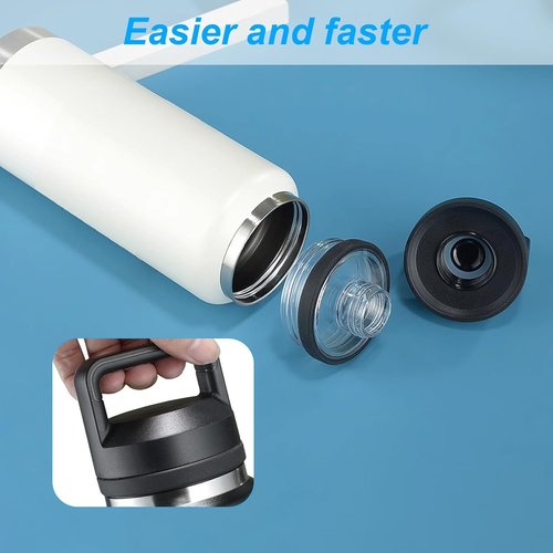 Fits YETI Rambler Bottles 18oz 26oz 36oz 64oz - Replacement Chug Cap & Screw Top Lid Accessories