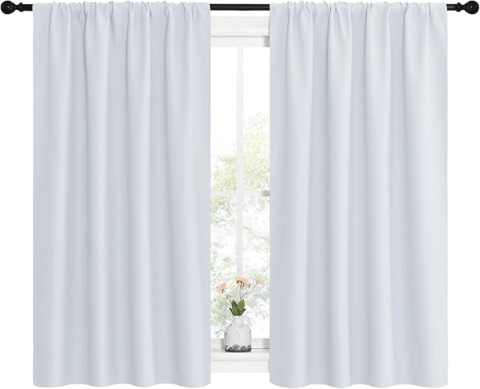 NICETOWN Greyish White Window Curtain Panels