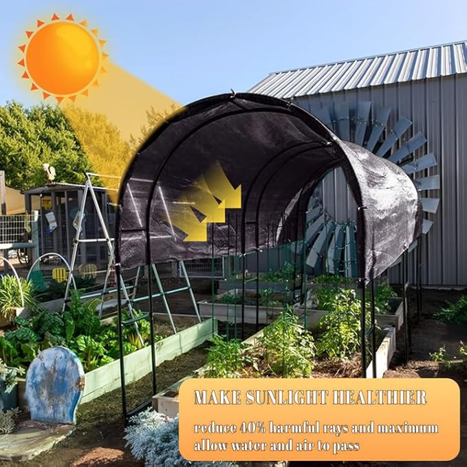 Cool Area 40% 6x8ft Sunblock Shade Cloth Cover Mesh UV Resistant Net for Garden Flower Plant Greenhouse, Black