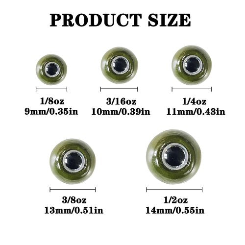 Fish Corner Cheburashka Weights Fishing Sinkers,3D Large Fish Eye Fishing Weights for Texas Rig 1/8oz