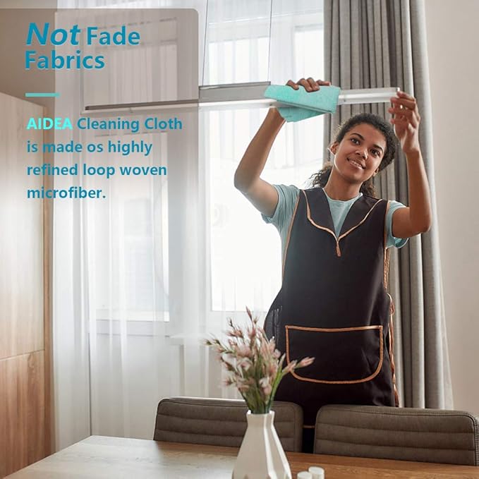 AIDEA Microfiber Cleaning Cloth, 50PK, Microfiber Towels for Cars, All Purpose Cleaning Rags for House, Dusting Cloth for Kitchen, Car, Window, 12"??12"