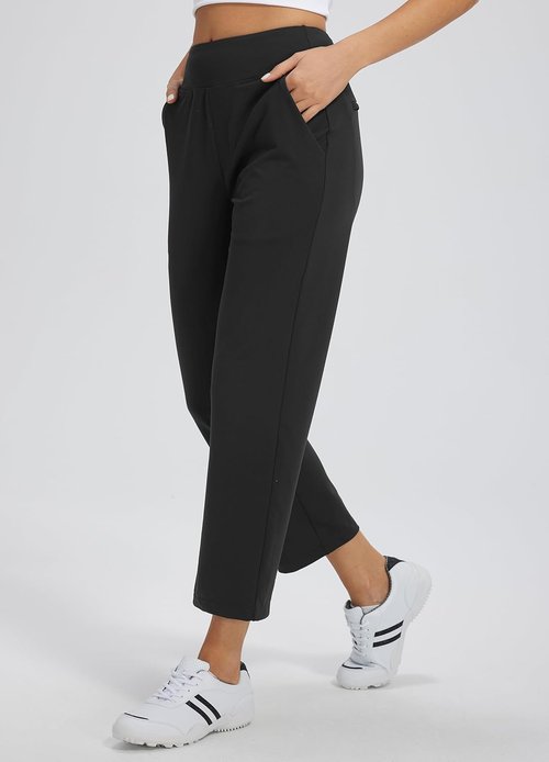 Libin Women's Golf Pants - Stretchy 7/8 Ankle Athletic Slacks with 4 Pockets for Casual Travel