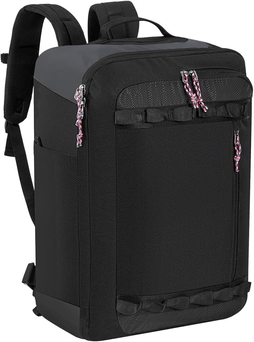 Travel Backpack Flight Approved Carry On Backpack Water Resistant Weekender Bag (Black)