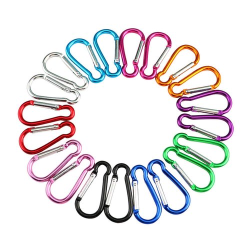 FULARR 20Pcs 5cm Locking Carabiner, Gourd-Shape Mini Carabiner Keychain, Aluminum Alloy Carabiner Snap Hook and Clip Hook, for Attaching Equipment to Backpack or Belt –– Not for Climbing!