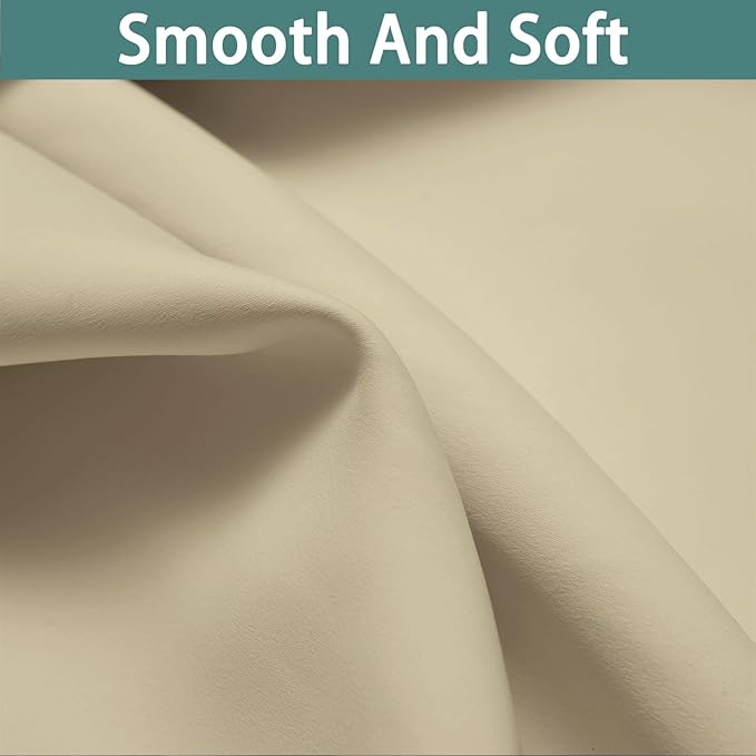 Yakamok 100% Blackout Thermal Insulated Grommet Curtains, Noise Reducing