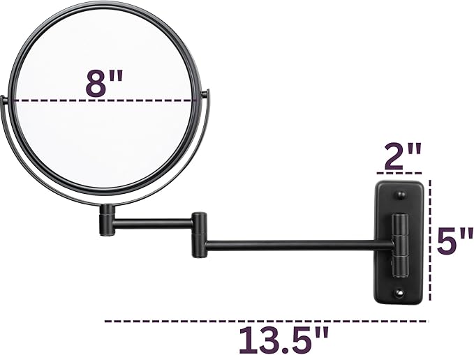 JERDON Wall-Mounted Magnifying Mirror