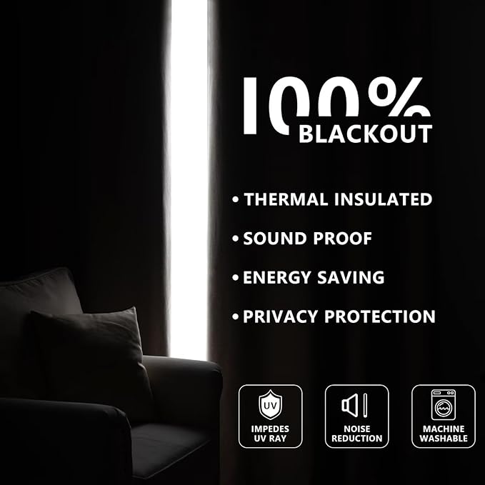IGEMAEVE 100% Blackout Curtains 84 Inch Length