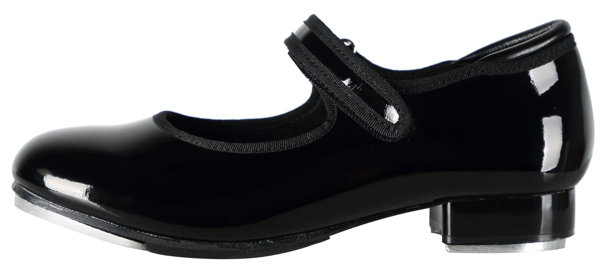 Linodes Patent Easy Strap Tap Shoe for Girls and Boys (Toddler/Little Kid/Big Kid)-Black-9.5M-Toddler