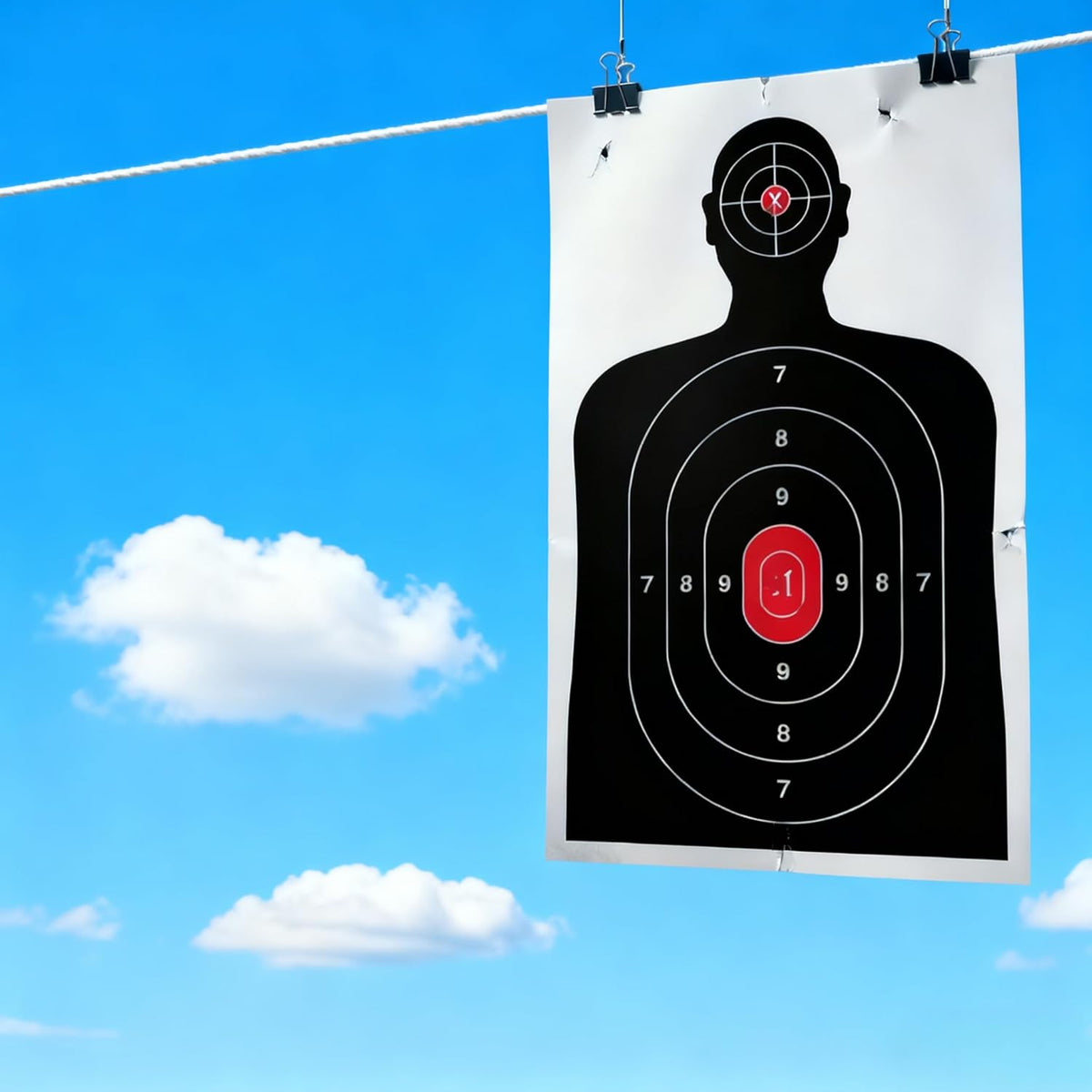Silhouette Paper Shooting Target - Ideal for Indoor & Outdoor Aiming Practice | 14x22 Inches
