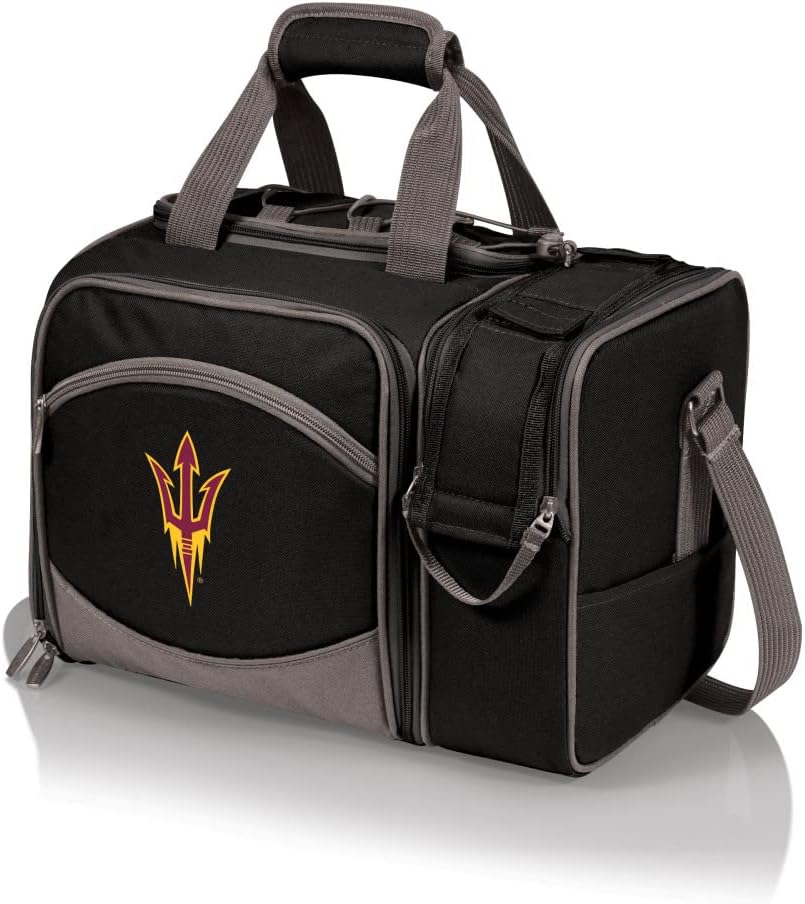 NCAA Malibu Cooler Picnic Basket - Insulated Tote with Complete Picnic Set
