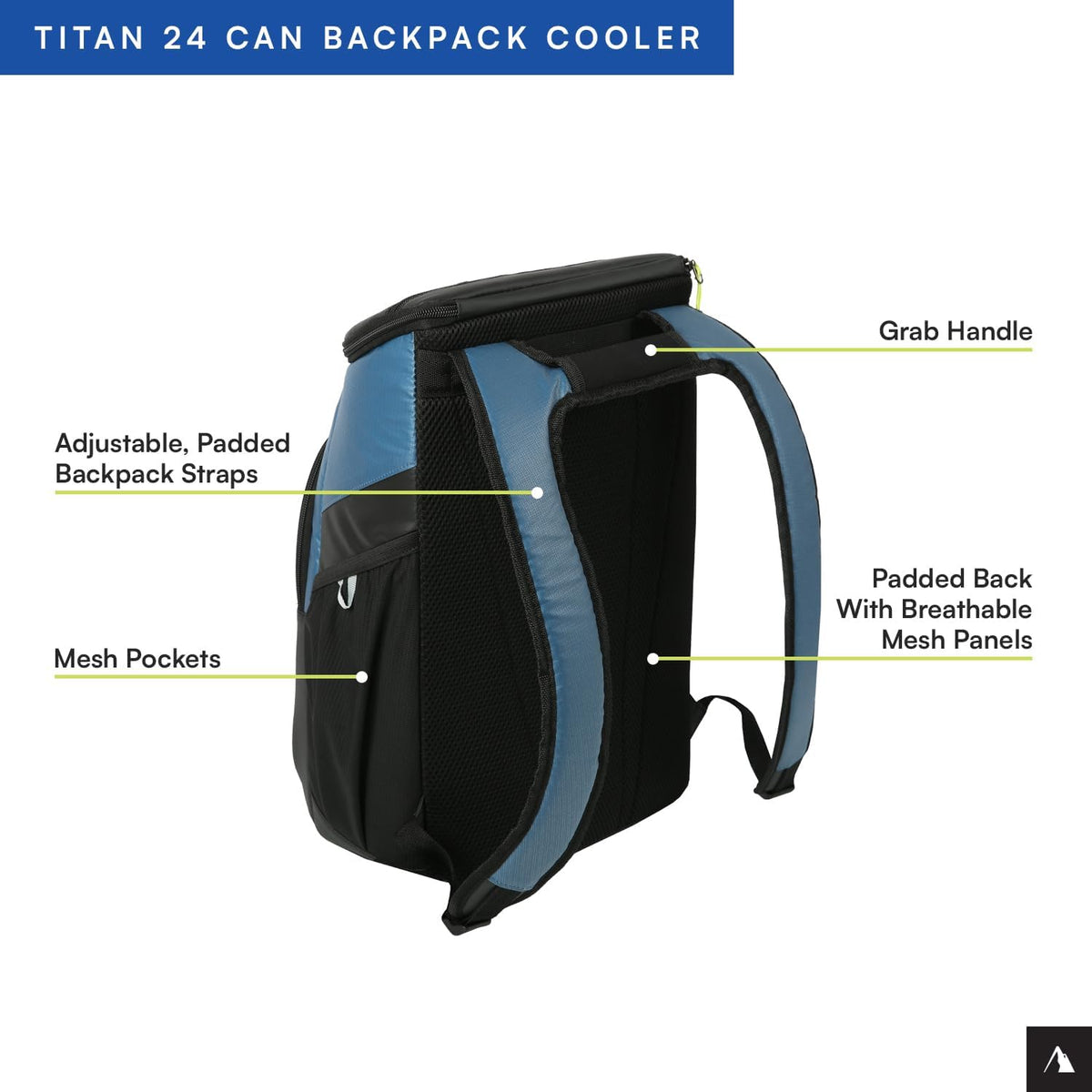 Titan by Arctic Zone Backpack Cooler - Insulated Soft-Sided Bag with Leak-Proof Lining | 24 Can Capacity