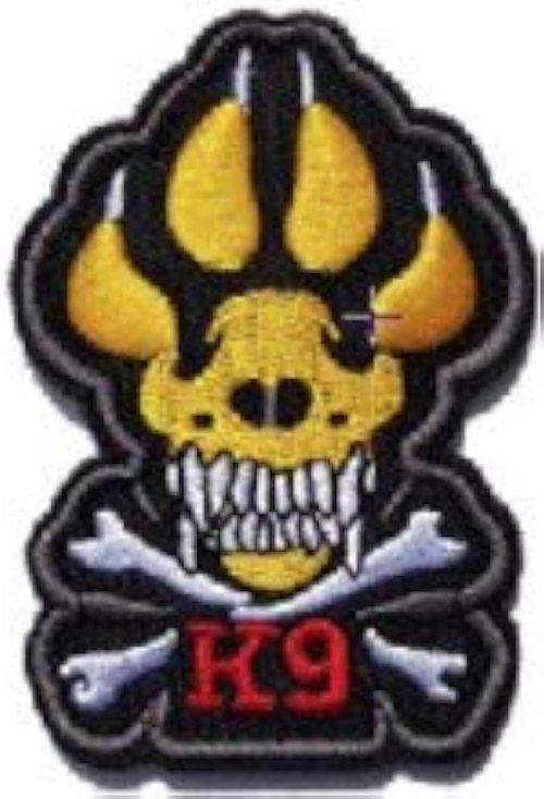 K9 & Crossbone Killer Attack Police Dog Fastener PVC Embroidered Army Swat Morale Hook Loop Backing Tactial Badge Swat for Service Animal Vest Morale Patch
