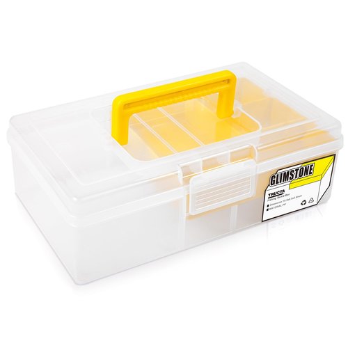 Glimstone Fishing Tackle Boxes Waterproof Premium Plastic Storage Organizer Container Box with Divider Tray for Small Parts (Tackle Box Only)