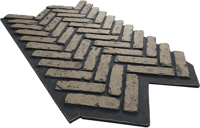EverStone Herringbone Faux Brick Panel, 46 1/2"W x 25 1/4"H x 1"D, Ash Color