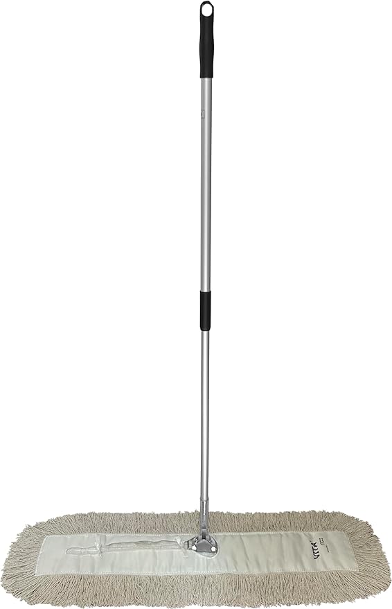 Ultimate Dust Mop Kit: Industrial-Grade Performance, Heavy-Duty Frame, Telescopic Handle - White 36 Inch