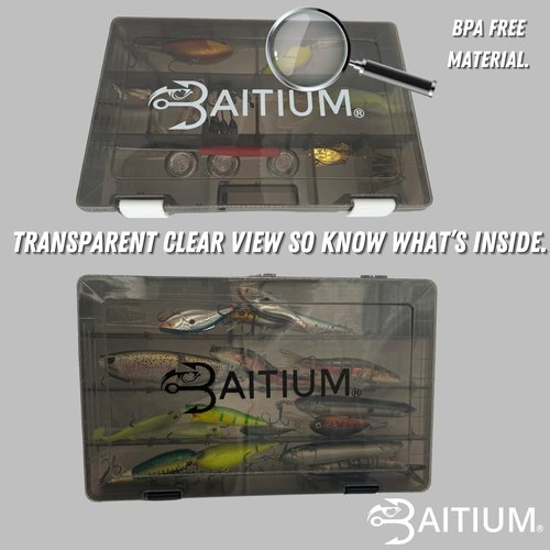 Baitium Tackle Box Organizer - Versatile Fishing Storage with Dividers | 3700 Size (2 Pack)