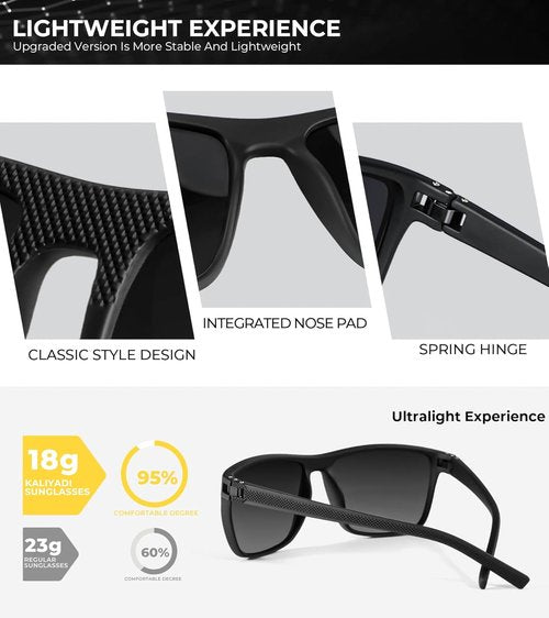 KALIYADI Polarized Men's Sunglasses - Classic UV400 Protection for Driving, Fishing & Golf
